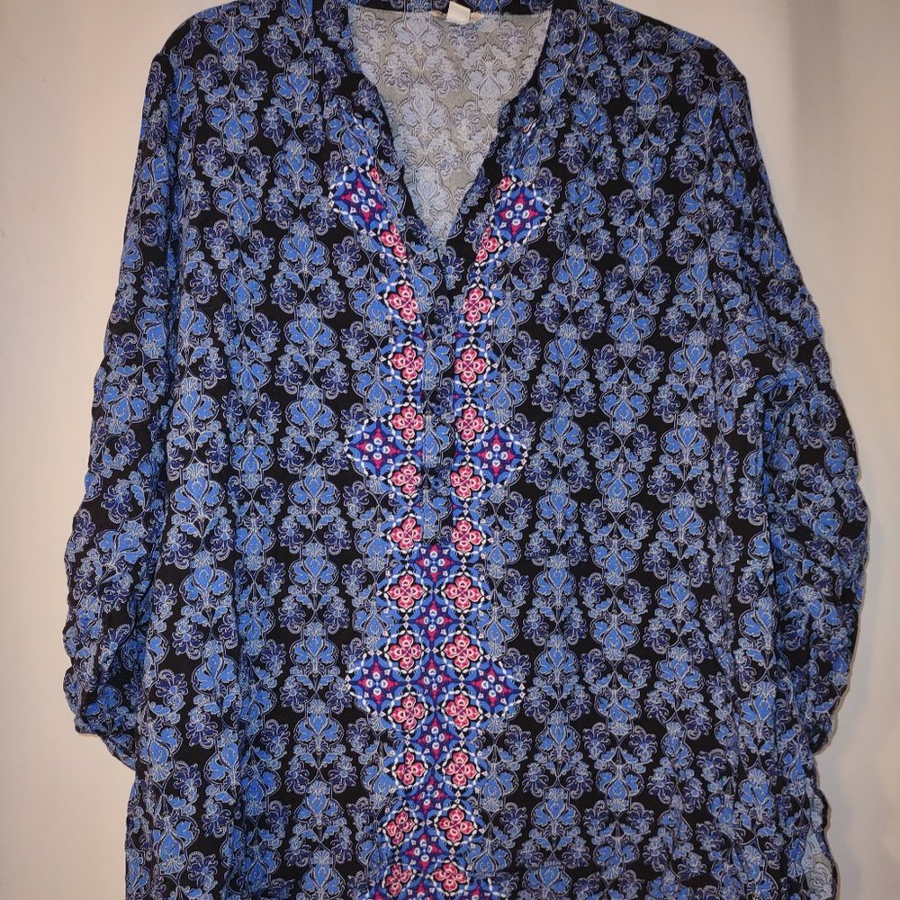 CATO Black/Blue Blouse 22/24